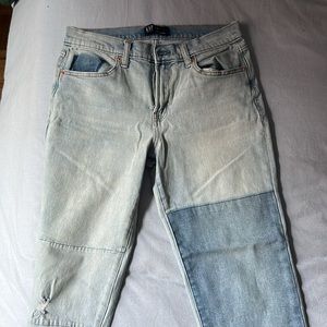 GAP Two-Tone Girlfriend Jeans